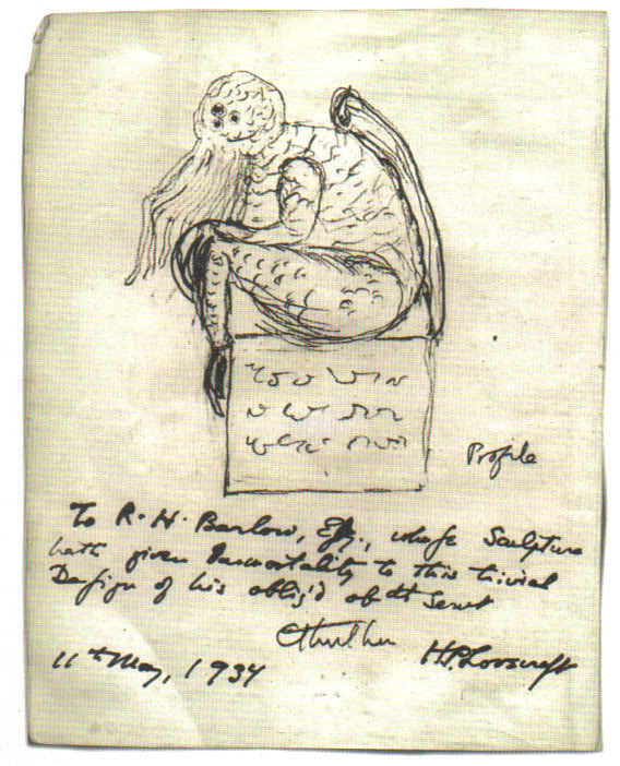 H. P. Lovecraft's sketch of Cthulhu